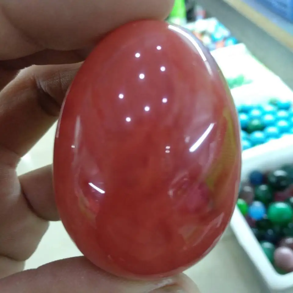 

RED CRYSTAL EGG 50MM HEALING RIEKI FREE STAND CHALCEDONY