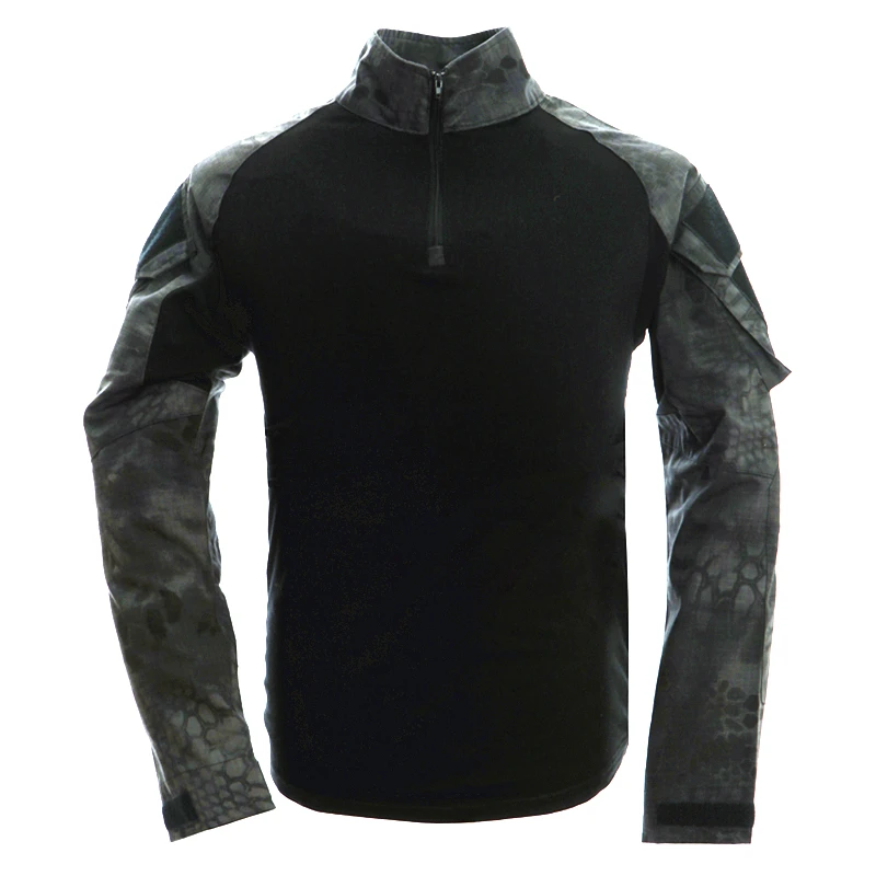 Мужская Тактическая Военная страйкбольная футболка с камуфляжным принтом