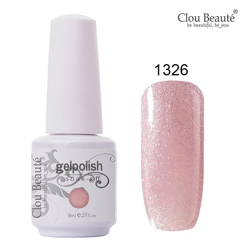 1326 Гель-лак для ногтей Clou Beaute, 8 мл, 85 цветов, полуперманентный лак для рисования, гель с блестками, красный, розовый, Праймер, лак для ногтей, УФ - Цвет: 1326
