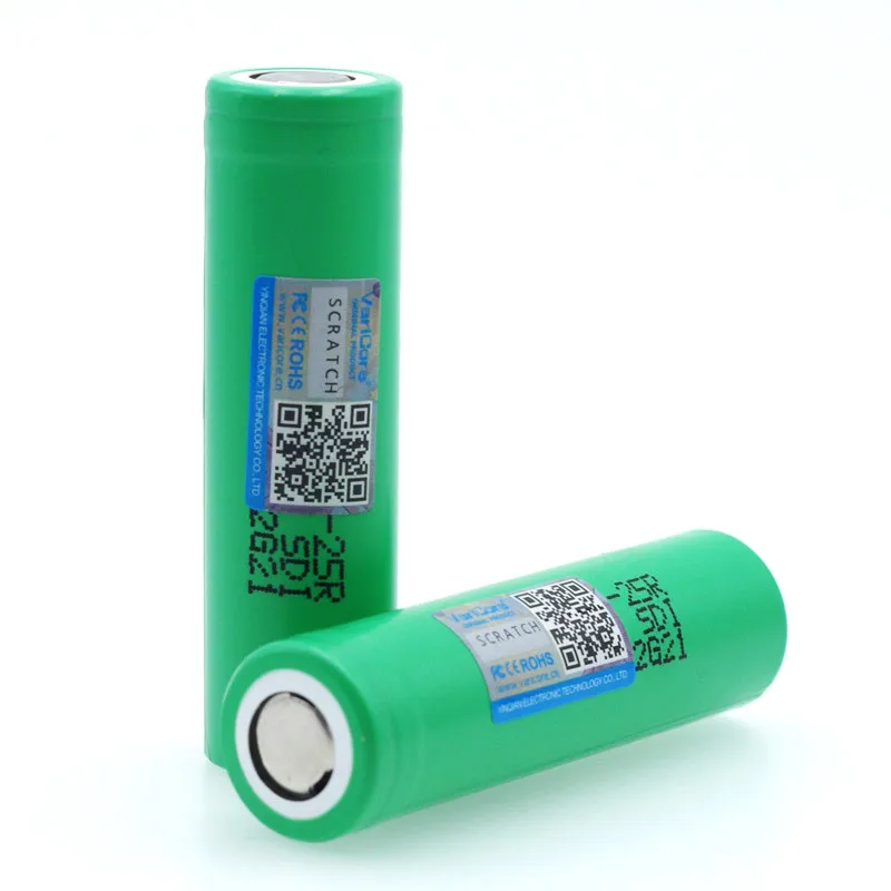 VariCore 18650 2500mAh Rechargeable Battery INR1865025R 3.6V discharge 20A dedicated For E-cigarette Power batteries | Электроника
