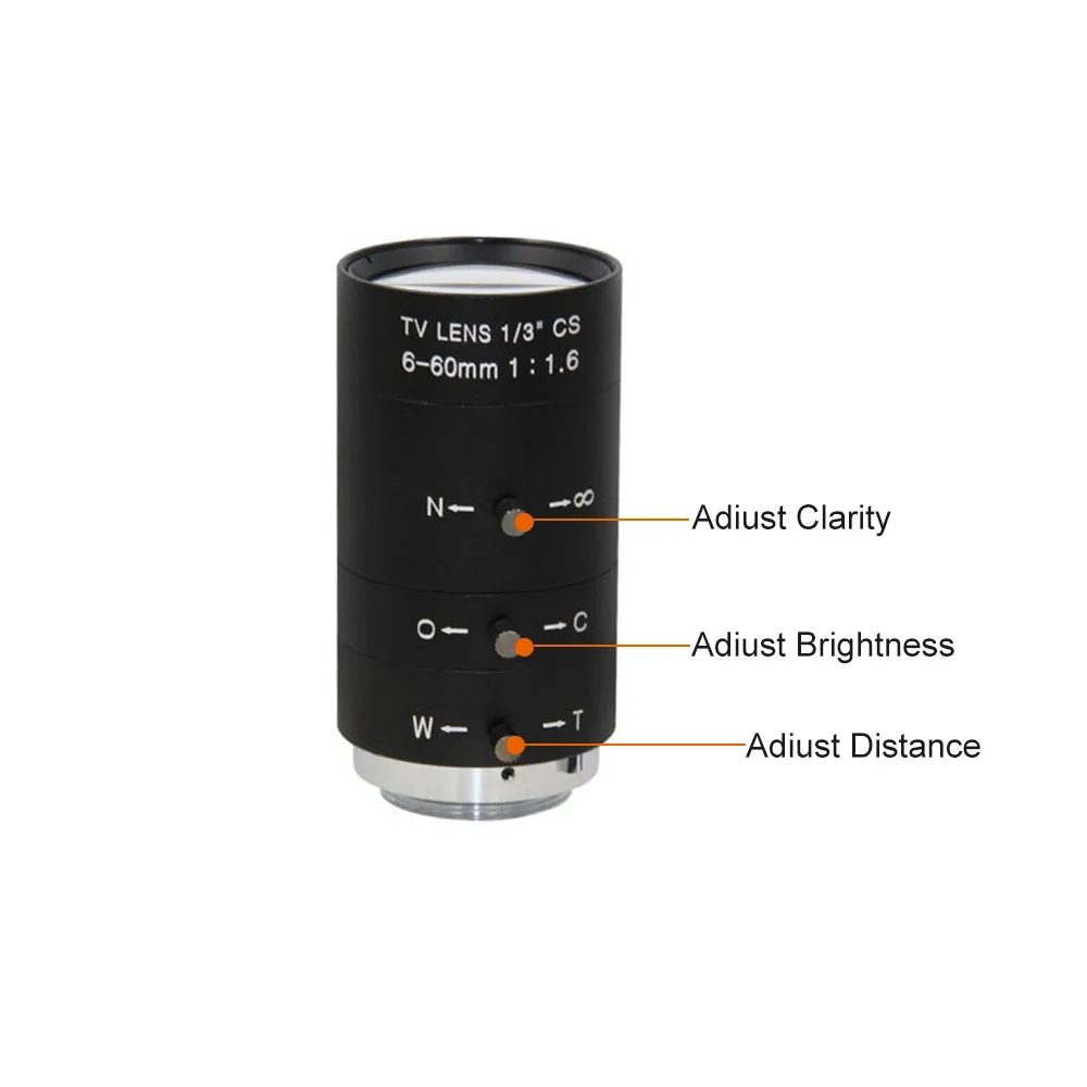 Объектив с креплением CS C 6 60 мм ручным увеличением радужной оболочки
