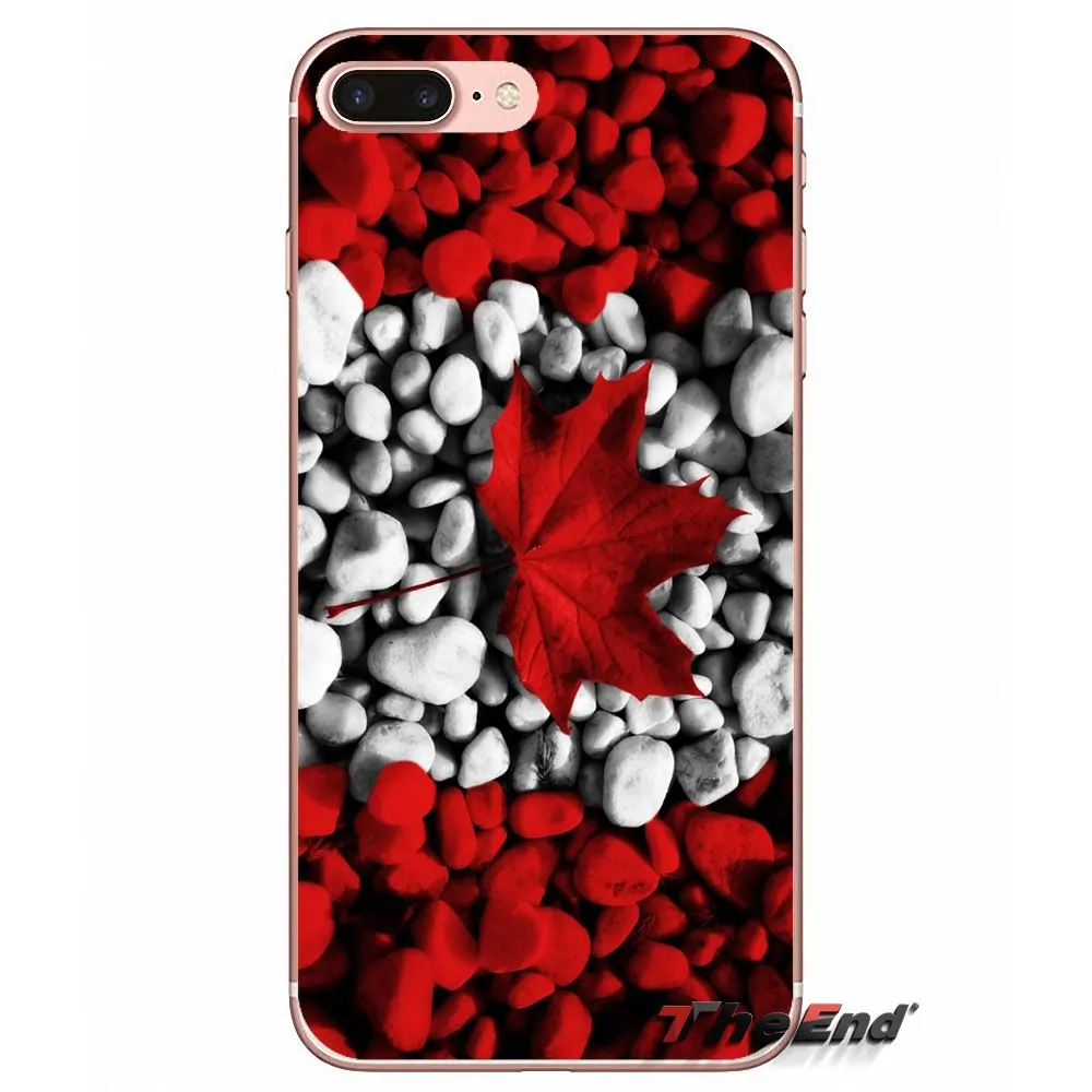 Прозрачные чехлы из ТПУ с канадским флагом для iPhone X 4 4S 5 5S 5C SE 6 6S 7 8 Plus Samsung Galaxy J1 J3 J5