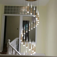 modern staircase chandelier ceiling lnterior lighting long stair chandelier hanging lamp suspended chandeliers luminaire light