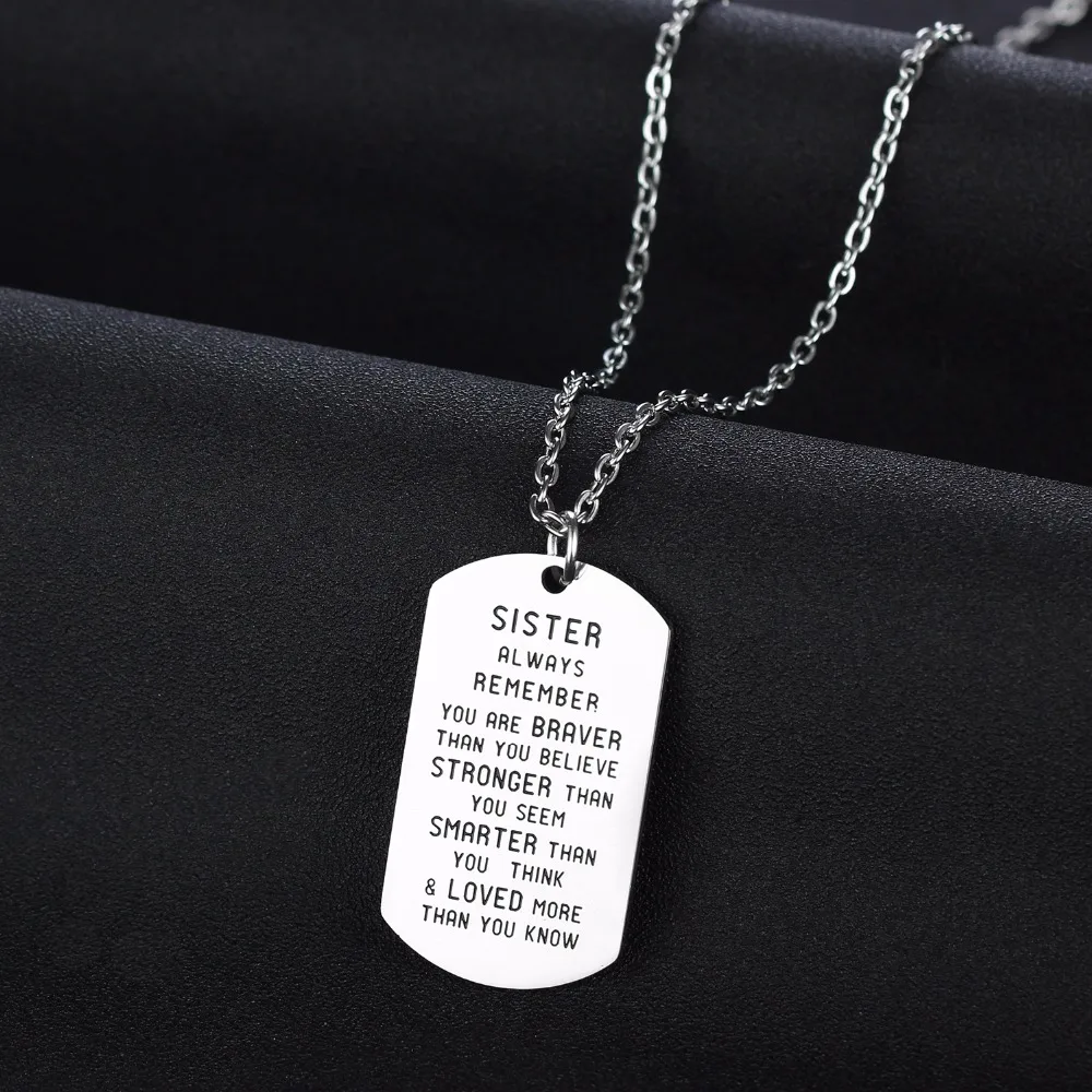 Подарки для сестер подвески из нержавеющей стали Женское Ожерелье цепочка