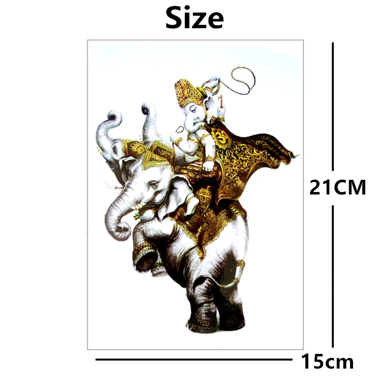 SHNAPIGN Индийский Слон Временные татуировки боди-арт флэш тату наклейки 12*20 см