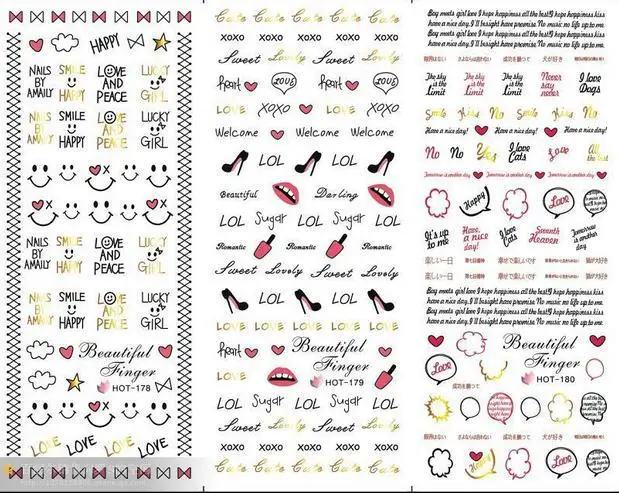 Украшения для ногтей оптовая продажа 100 шт nail art Наклейки букв из кружевного стиль