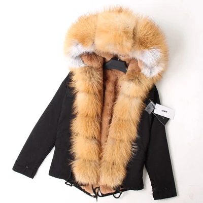 10 OFTBUY, зимняя куртка для женщин, пальто из натурального меха лисы, воротник из искусственного меха, армейская зеленая парка, новая модная Рождественская одежда - Цвет: 10