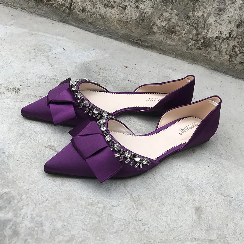 MONMOIRA/элегантные шелковые туфли на плоской подошве со стразами женские свадебные