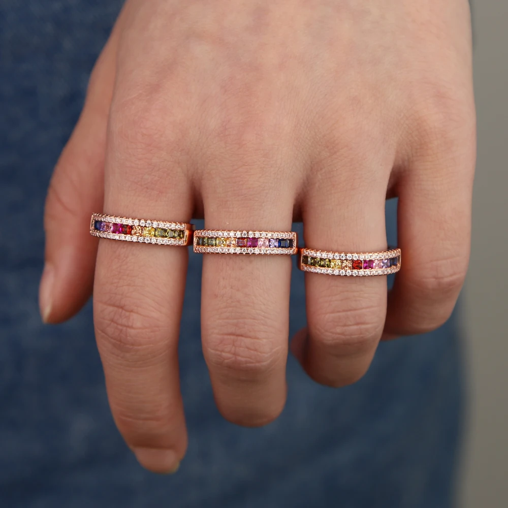 Новинка 2019 обручальное кольцо цвета розового золота с фианитом Кольцо Вечности