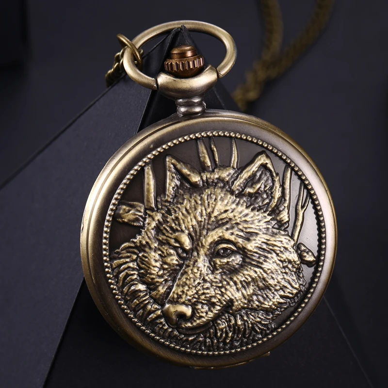 Фото Волк Тотем горячее ожерелье часы Бронзовый тон благородный Старк дом | Карманные часы (32895545285)