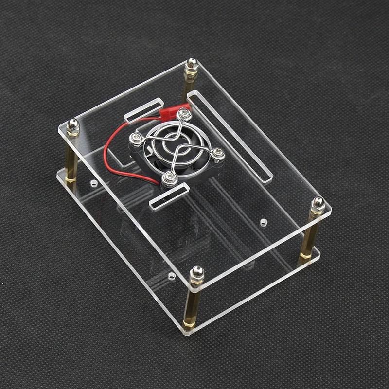 Для Raspberry Pi 4 акриловый корпус Прозрачная коробка с охлаждающим вентилятором