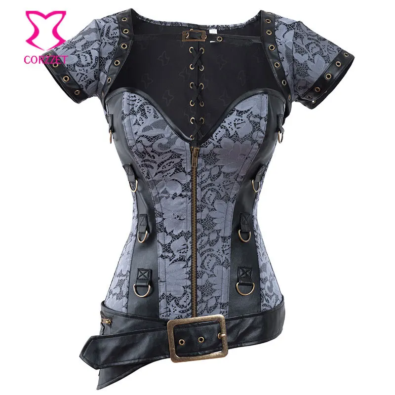 Серые стальные косточки Бурлеск готические и юбки сексуальные коридоры бюстье