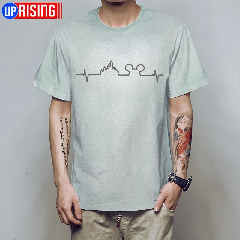 gray gray Летняя футболка для мужчин Микки Маус сердце любовь one love День Святого Валентина забавная футболка с короткими рукавами футболка мужская футболка HB77 - Цвет: gray gray