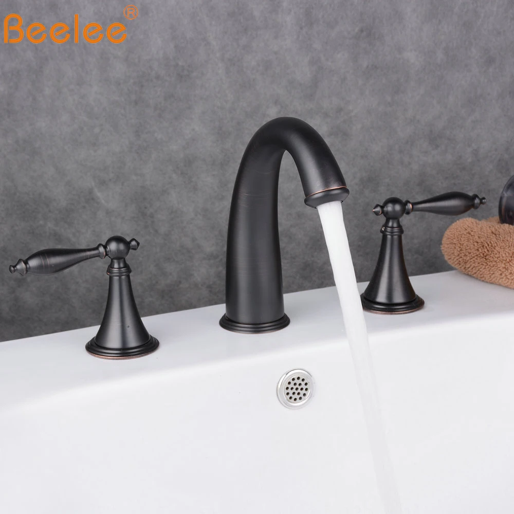 Beelee Устанавливаемые на раковину смесители для раковины в ванную комнату двойная
