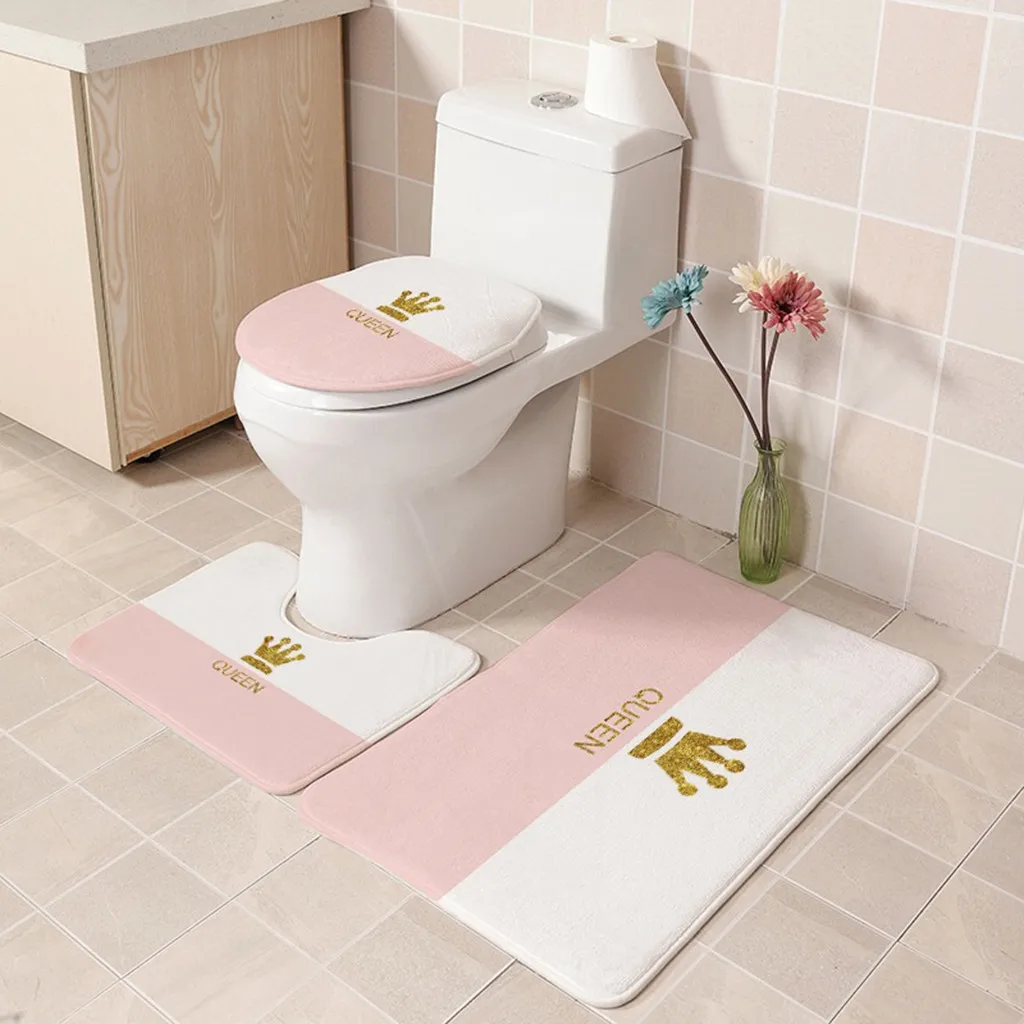 Комплект из 3 предметов Фланелевая пижама с принтом Нескользящие Туалет сиденья