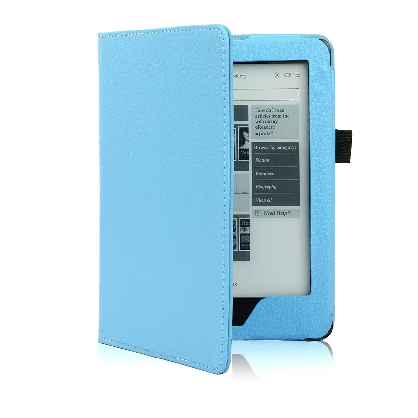 Тонкий чехол книжка Solque из искусственной кожи для Kobo Glo HD Магнитный флип s e Reader