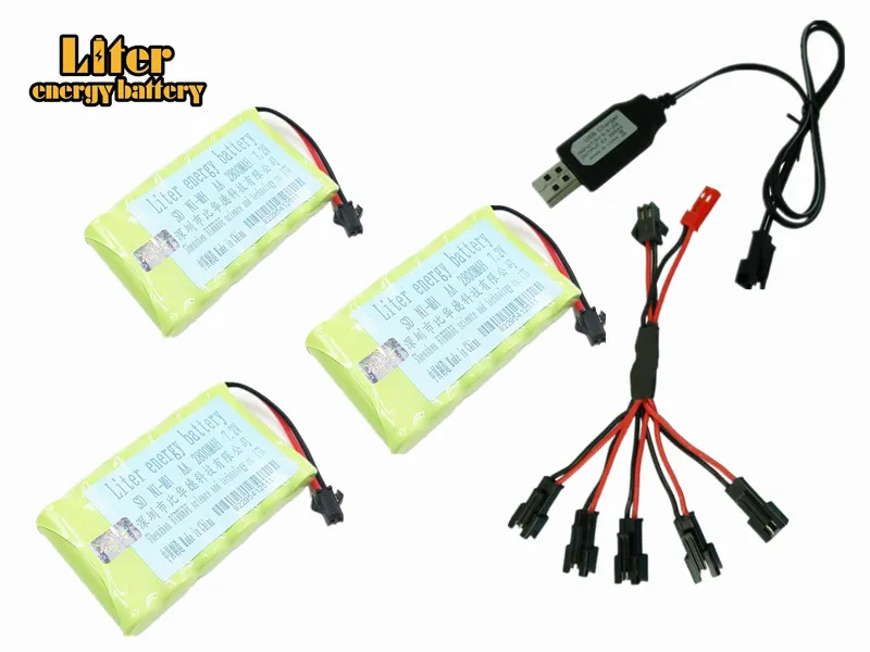 

7.2v 2800mah AA NI-MH Battery with charger High capacity electric toy battery Remote car ship robot rechargeable