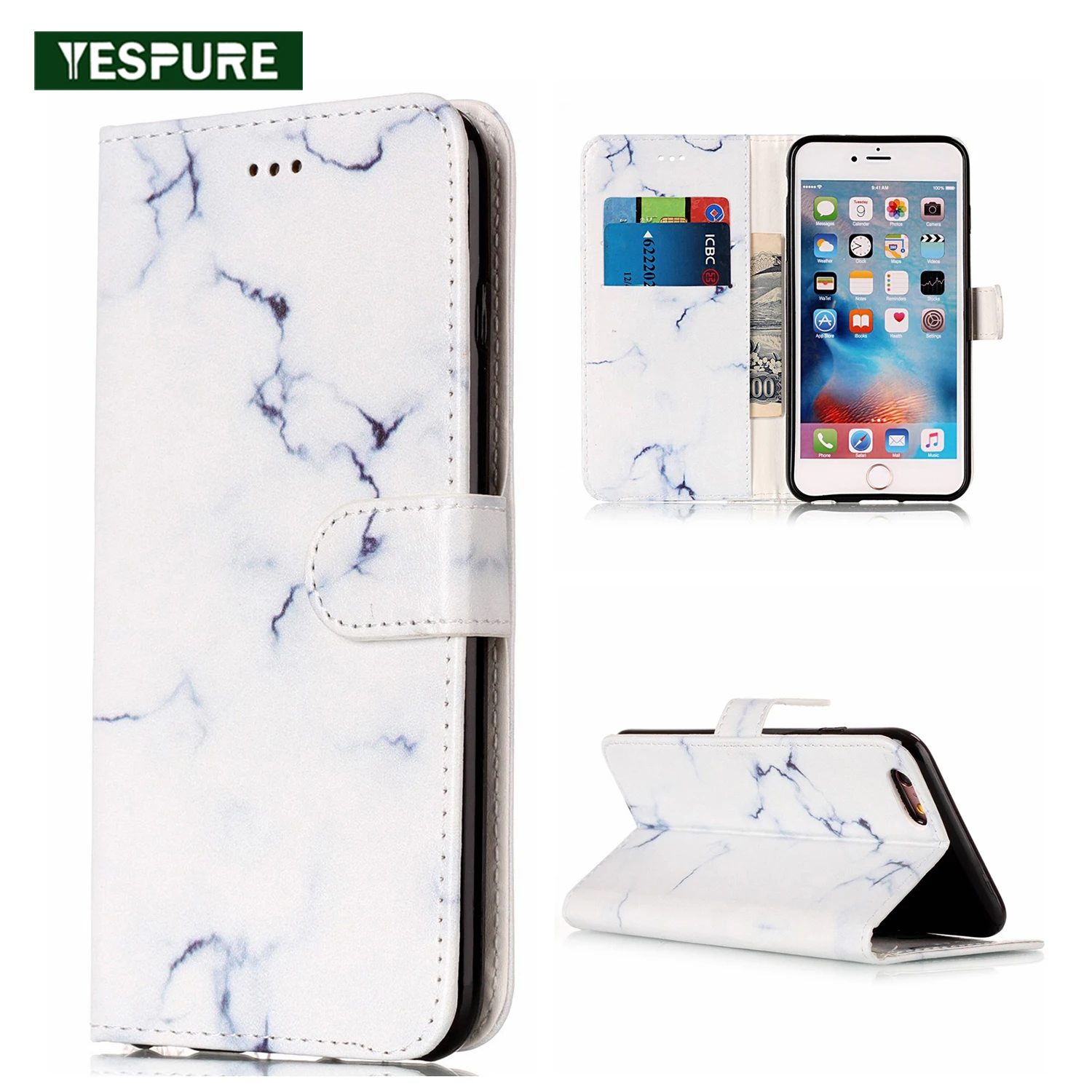 Чехол для телефона YESPURE Marble чехол Iphone 7 из искусственной кожи с откидной крышкой