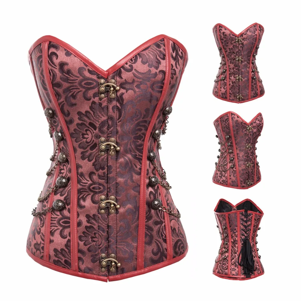 Plus Size S-6XL Black Steel Boned Waist slimming Overbust Sexy Steampunk Corset Top Women Bustier Gothic Corpetes Espartilhos