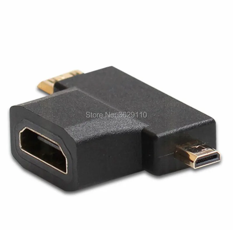 Высококачественный позолоченный кабель 3 в 1 1080P 4 Micro HDMI / Mini штекер гнездо