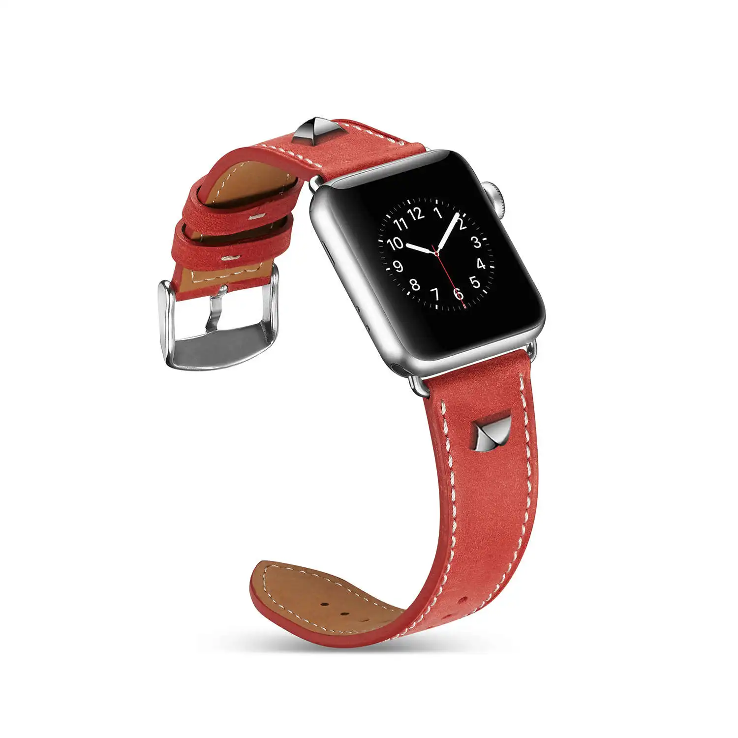 DAHASE винтажный ремешок из натуральной кожи с заклепками для Apple Watch Band 38 мм 42