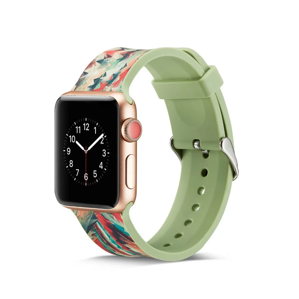 Силиконовый ремешок для Apple Watch 4 44 мм 40 мм силиконовый ремешок для Apple watch series 4 3 2 ремешок для спортивных часов резиновый браслет