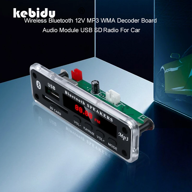 Беспроводной Bluetooth аудио модуль kebidu MP3 WMA декодер плата USB SD FM радио 5 в 12 В для