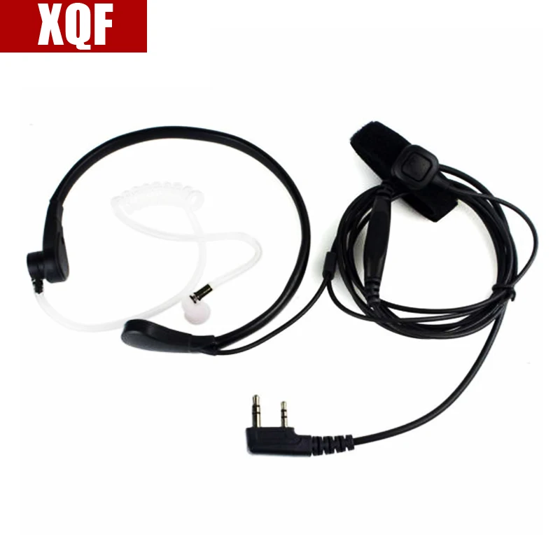 

XQF Throat Mic PTT Earpiece for Kenwood BAOFENG UV-5R Baofeng BF-888S WOUXUN TYT QUANSHENG Ham Radio