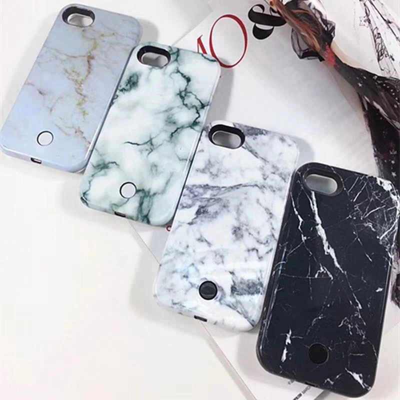 Высококачественный чехол для телефона с мраморной подсветкой iphone 6 6s 7 8 желтыми