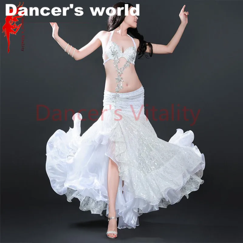 2017 Женский костюм для танца живота бюстгальтер декорированный камнями + атласная