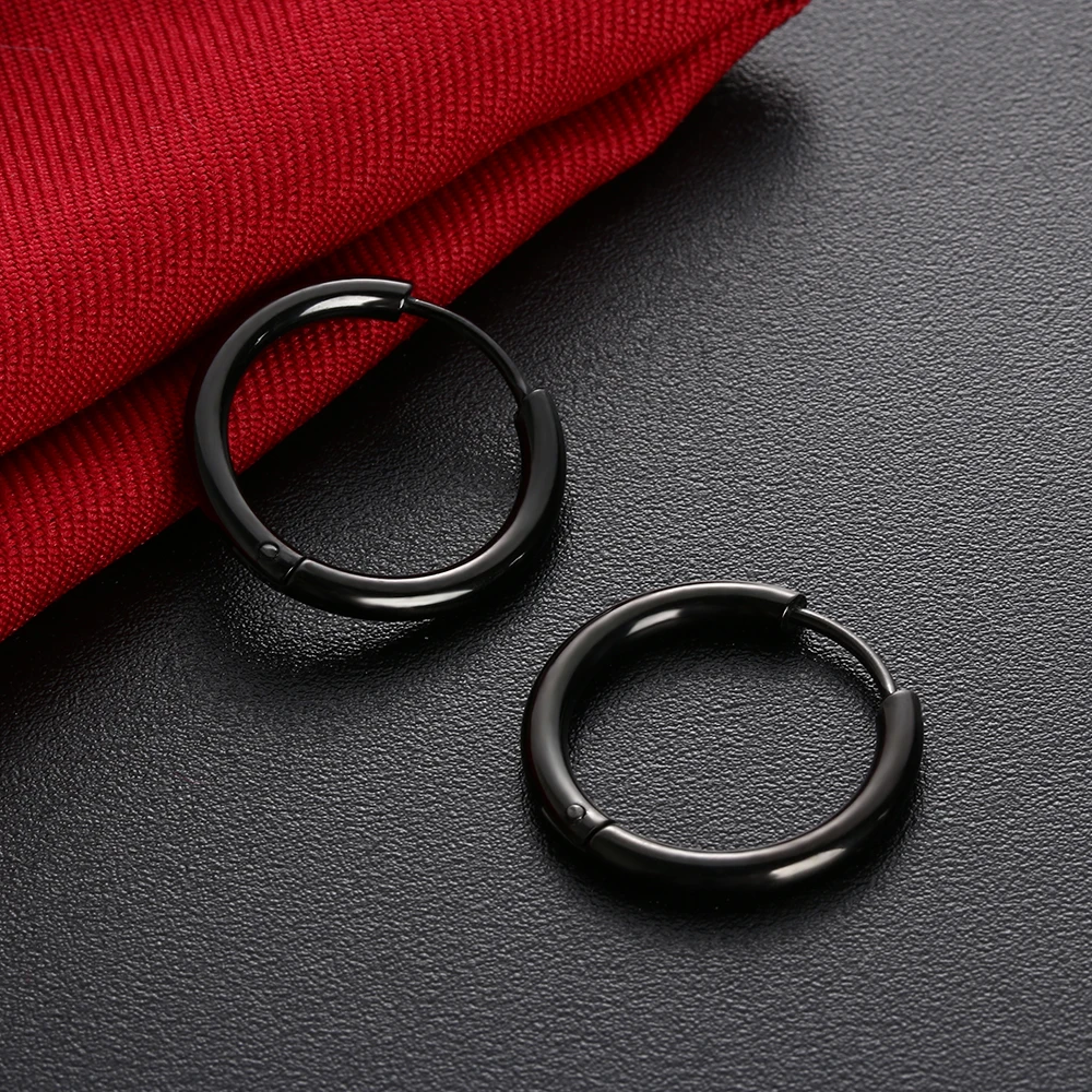 Серьги кольца Huggie в стиле панк из нержавеющей стали 1 пара|earrings jewelry|ear studspunk earrings |