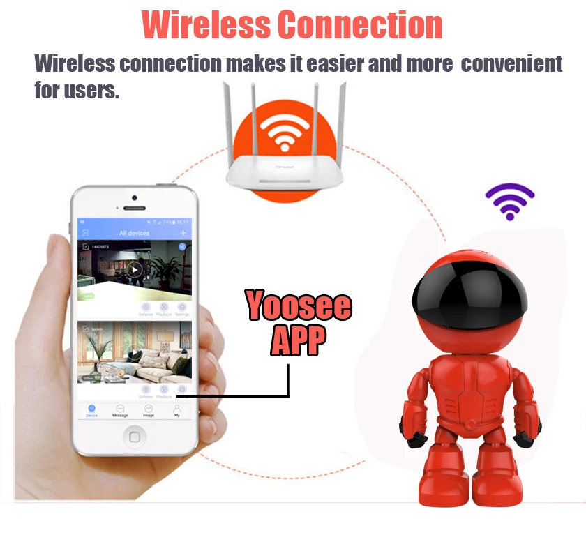 HD 1080P WiFi робот IP мини камера панорамирование наклон безопасности P2P ночное