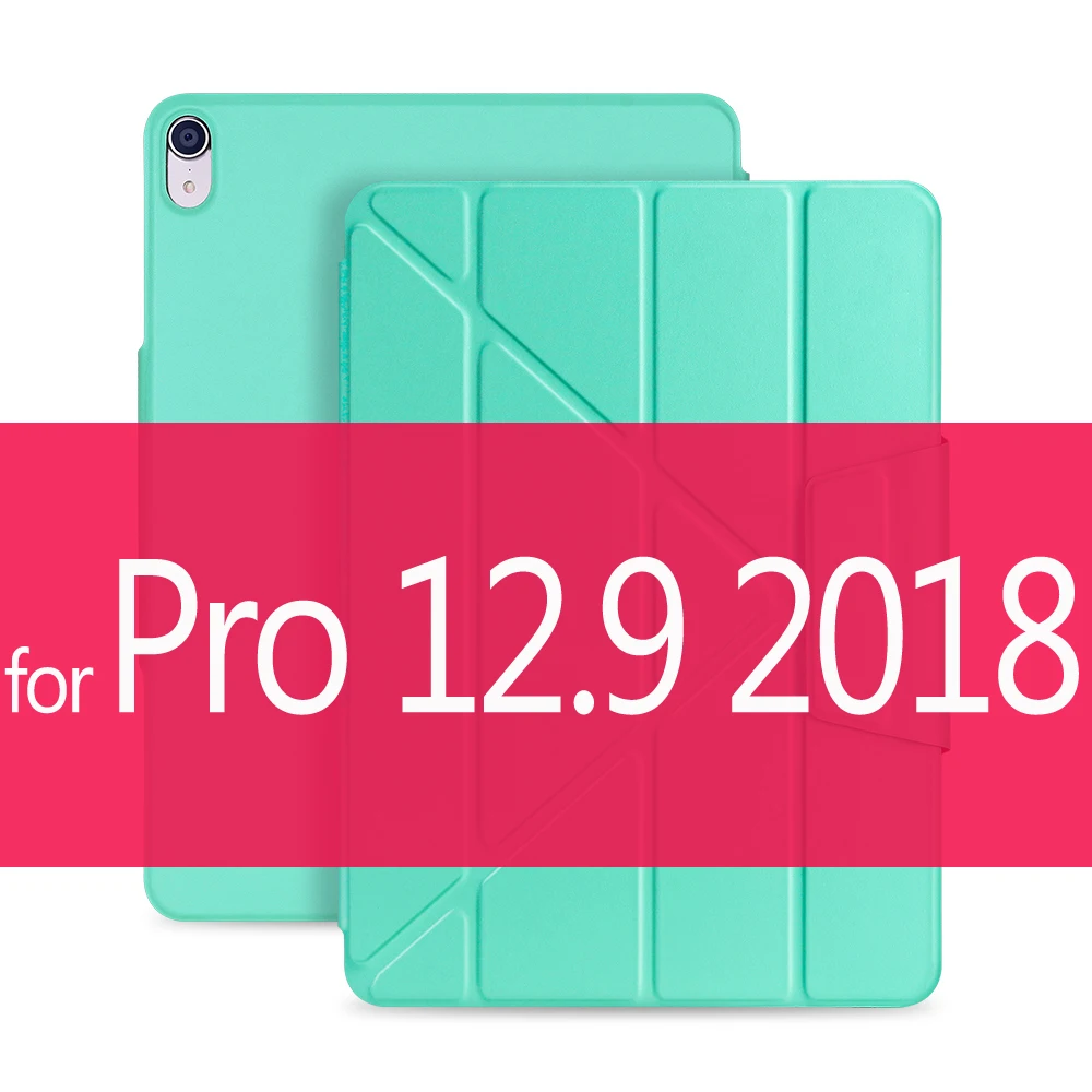 Mint 12.9 inch Магнитный чехол GOOJODOQ для iPad Pro 11 12,9, многоразовый умный чехол из искусственной кожи, чехол для iPad Pro 12,9 11, чехол-карандаш - Цвет: Mint 12.9 inch