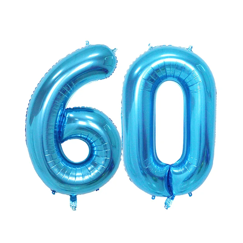 Blue 60 40 дюймов 30/40/50/60 Юбилей алюминиевый Фольга воздушные шары для дня рождения воздушные шары бакалавра вечерние Свадебные украшения поставки - Цвет: Blue 60
