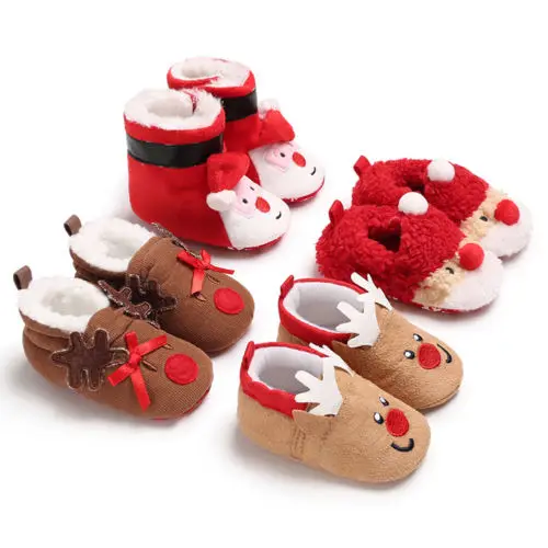 Toddler Baby Boy Girl Warm Snow Casual Shoes Infant Soft Sole Slipper Crib Santa Claus Xmas Gift | Детская одежда и обувь