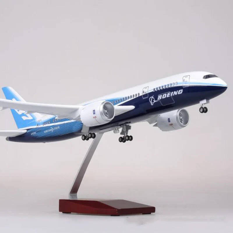 47 см игрушечные модели самолетов Boeing B787 Dreamliner модель самолета с светильник и колесами 1/130 масштаб литой под давлением пластиковый полимерный самолет