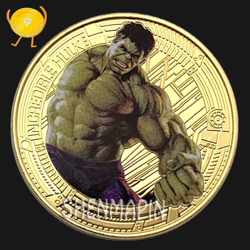 Мстители финальная битва памятная монета Marvel фильм коллекционные монеты Детский мультфильм анимационная игрушка Подарки на день рождения 7 шт