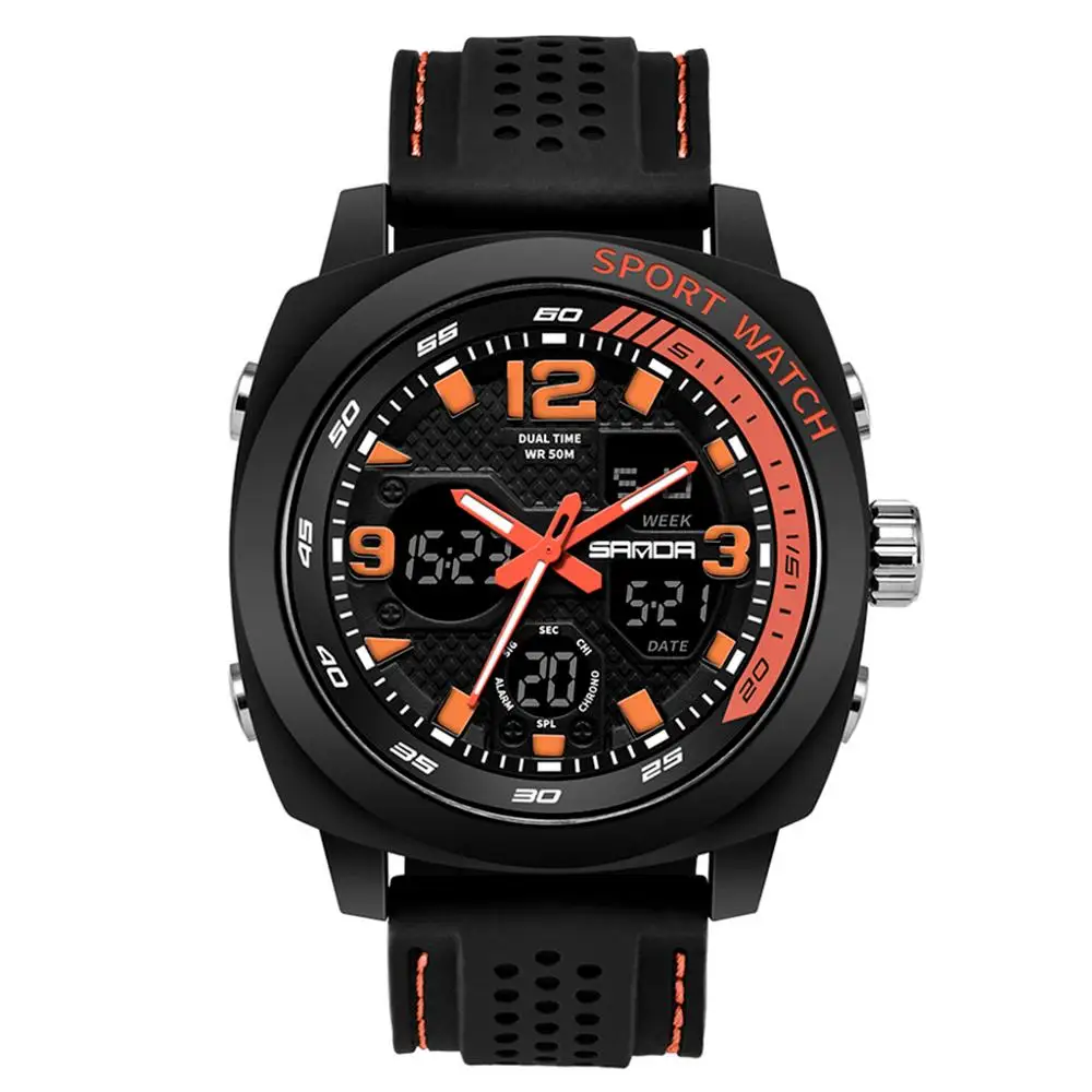 Orange Мужские модные часы, роскошный бренд, reloj, новые часы, Hour relogio, Saat, часы, мужские часы, женские, montre homme, relogio, цифровые# F - Цвет: Orange