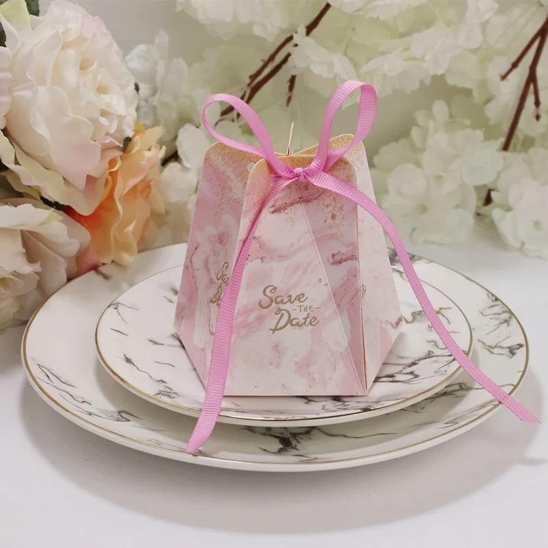 100 шт. серые/розовые/фиолетовые Цветочные мраморные конфеты стиль сохранить дату