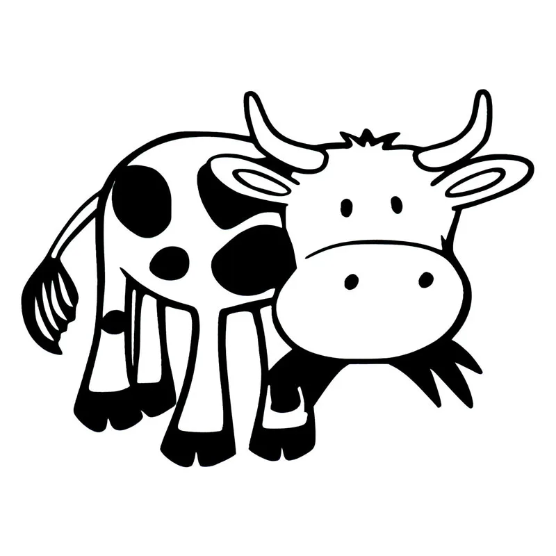

20*14.8CM Cartoon Cow Creative Farm Animal Car Sticker Vinyl Waterproof Car Styling Decal Black/Silver S1-2645