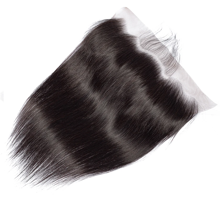 Piaoyi 13x6 HD Transparent Lace Frontal Ear to Closure With Baby Hair Brazilian Straight Remy Human | Шиньоны и парики