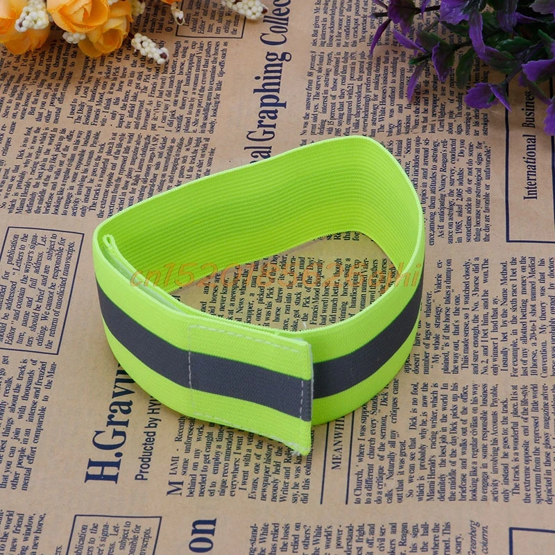 

OOTDTY Safety Reflective Arm Band Belt Strap For Outdoor Sports Night Running Biking