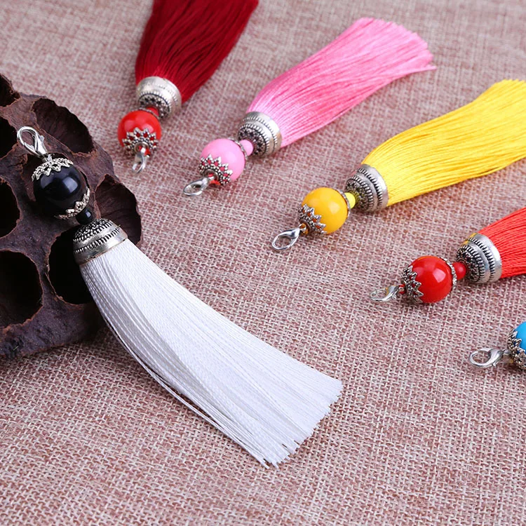 

30PCS Key Chian Pendants Tassel Trim Craft Keyring Jewelry Making DIY
