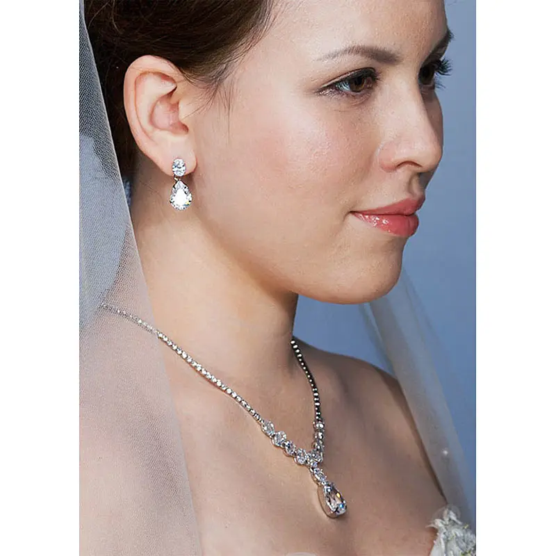 Для подружки невесты на свадьбе вечерние качество 7 карат ожерелье серьги