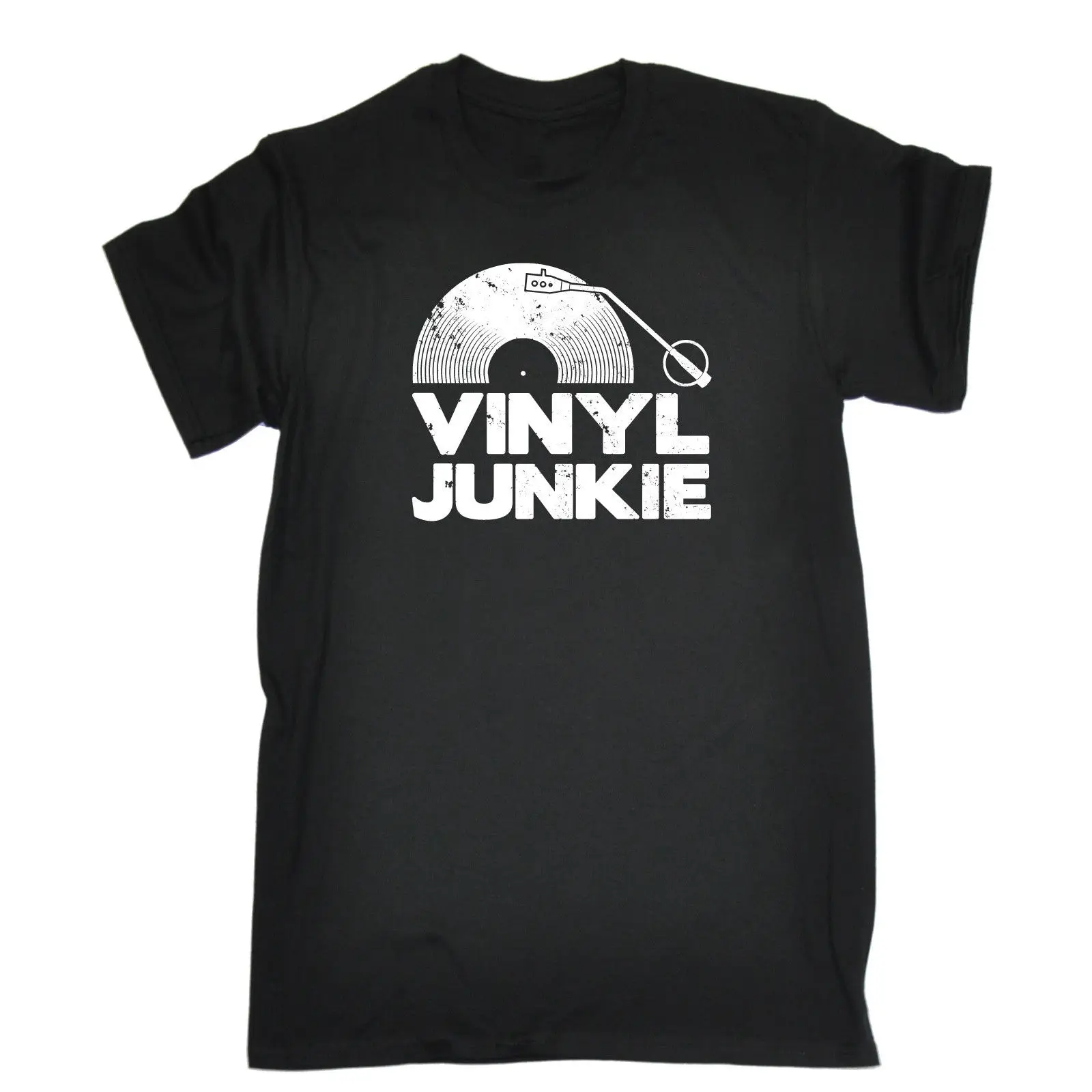 Винил Junkie белый логотип футболка музыка Винтаж Dj смешной подарок на день