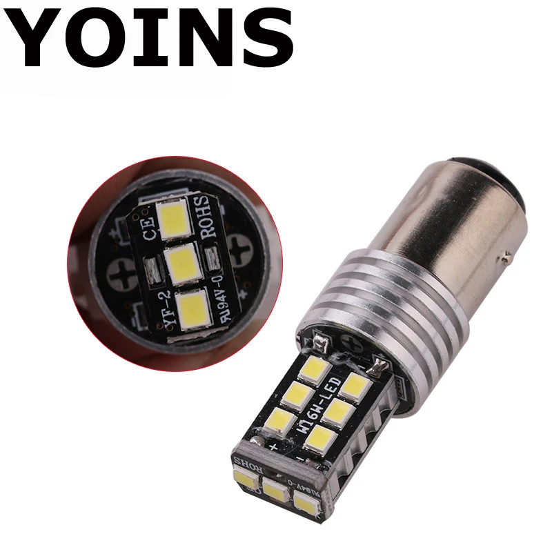 2 шт. 1156 BA15S Canbus супер яркий 12В дневные ходовые огни S25 2835 15 SMD светодиодный P21W