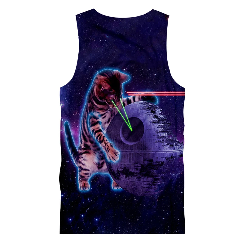 Мужская безрукавка OGKB летняя повседневная большого размера с 3D рисунком кота