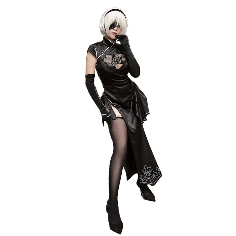 2B NieR Automata Йорга № 2 Тип B Униформа костюм-Чонсам для косплея