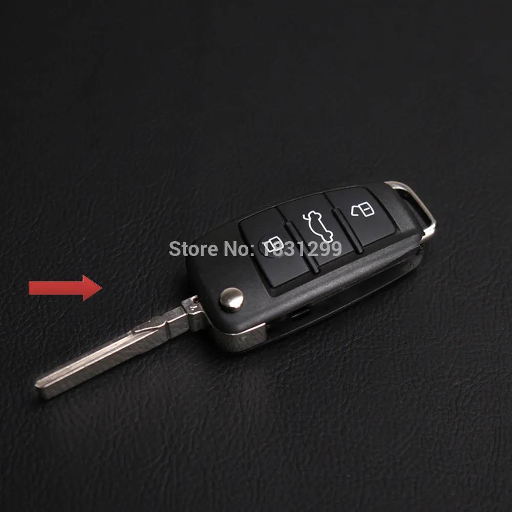 Кожаный чехол для ключа автомобиля Audi A3 Q3 Q5 A6 C5 C6 A4 B6 B7 B8 TT 80 S6 ключи 3 Автомобильный ключ с кнопкой кожаный защитный чехол