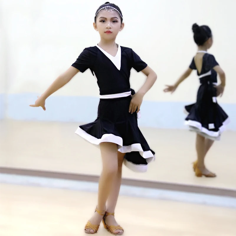 

Latin Dance Costume Girls Professional Practice Clothes Latin Dance Competition Dress Kids Tango/Samba/Salsa/Rumba Wear DQL1024